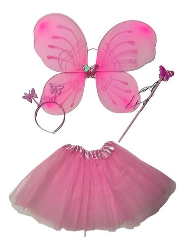 Disfraz Hada Mariposa P/ Niñas Set 4 Piezas