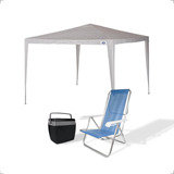 Kit Praia Tenda + Cadeira Mor + Cooler Caixa Termica 18l