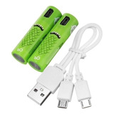 Pilas Aaa Recargable Cable Usb 600 Mha Blister X 2 Unidades 