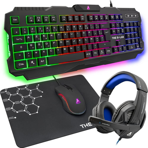 Teclado Y Mouse Pack Gaming 4 En 1 Con Retroiluminacion Rgb