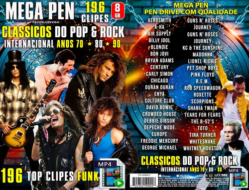 Mega Pen Drive Clássicos Do Pop & Rock Internacional
