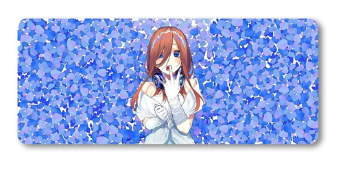 Mousepad Xxl 80x30cm Cod.187 Chica Anime Miku Nakano Azul