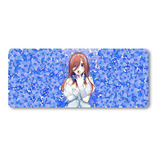 Mousepad Xxl 80x30cm Cod.187 Chica Anime Miku Nakano Azul