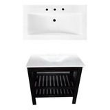 Vanitory Mueble Maral 80 Doble Deck Wengue Bacha Marmolina Cantidad De Agujeros Para Grifería Tres Agujeros