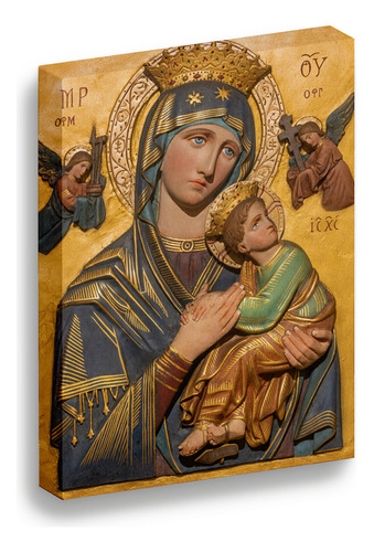 Cuadro Lienzo Canvas Virgen Perpetuo Socorro Cuarto 30*40cm