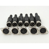 Conector Audio Din 8 Pines Pack 2 Hembras Y 2 Macho