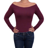 Blusa Body Campesina Cuello Bandeja Mujer Ajusta Al Cuerpo