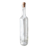 12 Botellas Bordalesa De Vidrio Cristal 750 Ml Con Corcho