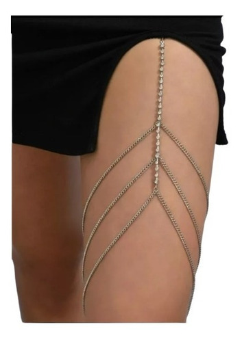 Body Chain De Pierna - Leg Chain - Triple Con Strass