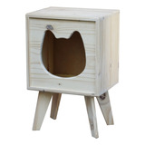 Mesa De Luz Casa Cama Cucha Gato Mascota Madera