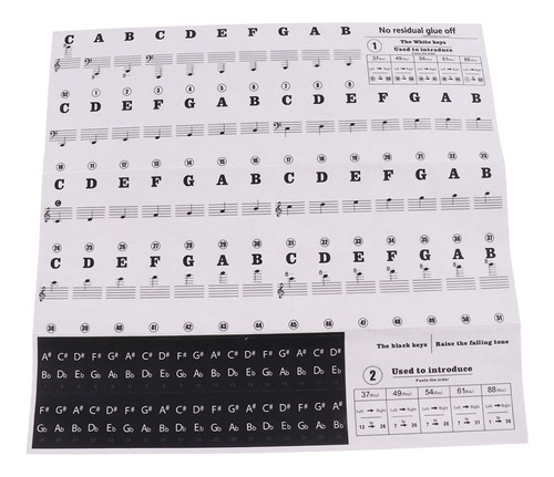Calcomanía Etiquetas Para Piano Para 49/54/61/88 Teclas
