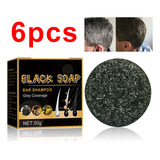 6 X Shampoo De Carvão De Escuro E Sabonete Para Cuidados