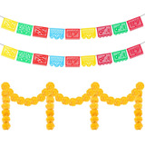 Pancartas De Fiesta Mexicana De 14.8 Pies, 4 Piezas De Panca