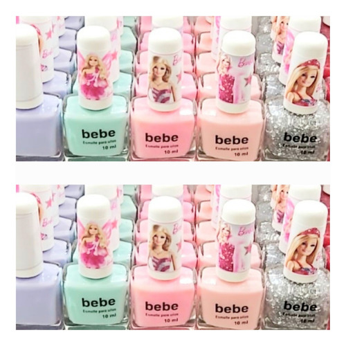 Kit Maquillaje Uñas Barbi 5 Esmaltes 5 Stickers Navidad