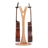 Gs-1 Soporte De Guitarra De Madera Acústica Y Eléctrica Dual