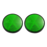 2 Reflejantes Plástico 56mm Diá Verde Para Moto Atv Scooter