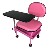 Cadeira Cirandinha Manicure Pedicure C/ Bandeja Cor Rosa