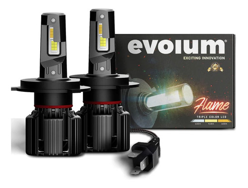 Kit Focos Led Evolum Flame Auto Tricolor 14,000lm Hiperled