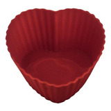 Forma De Cupcake Coração Em Silicone Yazi 6 Pçs 19350 Yp1801