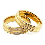 Alianças De Tungstênio 6mm Banhadas A Ouro 18k Amor Eterno