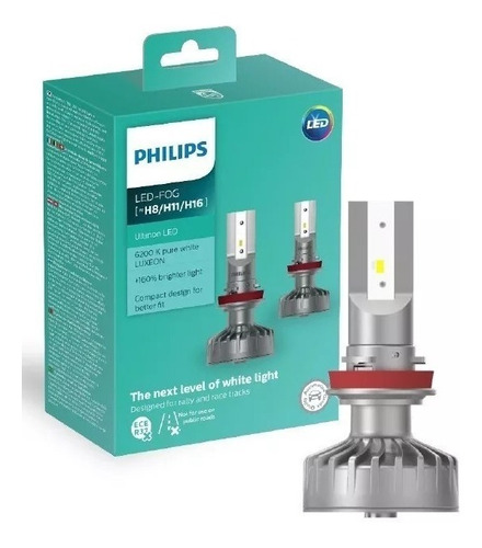 Par Lâmpada Led Philips Farol Neblina H8 H11 H16 Original