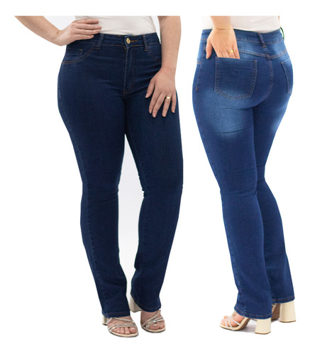 Kit 2 Calças Jeans Femininas Lycra