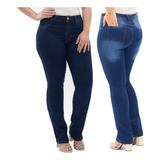 Kit 2 Calças Jeans Femininas Lycra