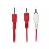 Cable De 1 Plug 3.5 St. A 2 Plug Rca Universal De Calidad