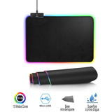 Mousepad Gamer Preto Médio Led Rgb 13 Cores 25x35 Cm