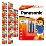 34 Pilhas Alcalinas Aaa 3a Panasonic 17 Cart