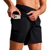 Short Deportivo Licra 2 En 1 Shorts Gym Slim Fit Running