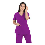 Pijama Quirurgica Medico Dama Antifluidos Color Violeta