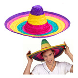 Sombrero Mexicano Mariachi Multicolor Cotillon Disfraz X10