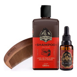 Kit Shampoo  Óleo  Pente Para Barba Don Alcides Barba Negra