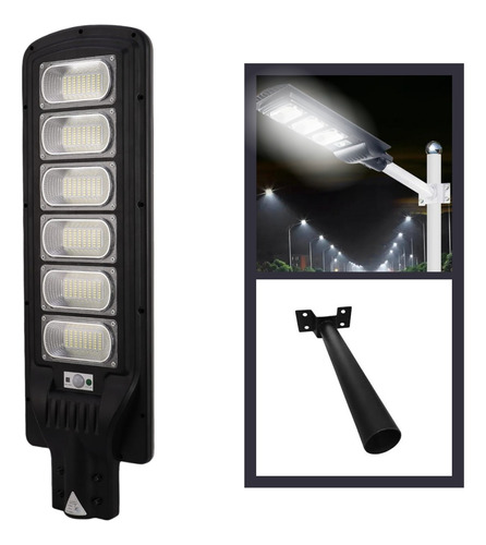 Refletor Solar Led Branco Frio C/ Haste De Fixação Controle