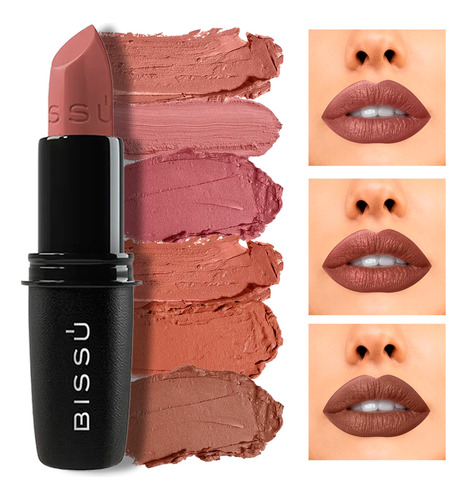 Kit Set 6 Labial Bissu Humectante Tendencia Nude