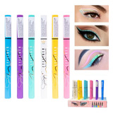 Pack 6 Delineador De Ojos Liquidó Colores Pastel Maquillaje