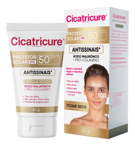 Cicatricure Protetor Solar Facial Fps 50 + Acido Hialurônico