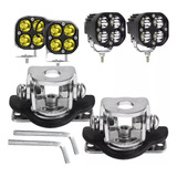 2 Focos Neblinero Led 3 Pulgadas Faenero 40w Soportes Capot