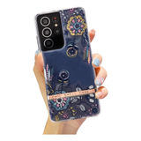 Funda Azul Diseno Flores Para Samsung Galaxy S21 Ultra