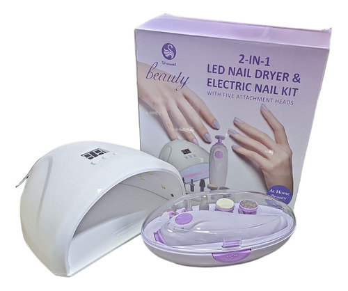 Kit De Lámpara Led Uv Y Mini Torno De Manicure