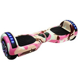 Hoverboard Skate Elétrico 6.5 Rosa Camuflado Led Bluetooth
