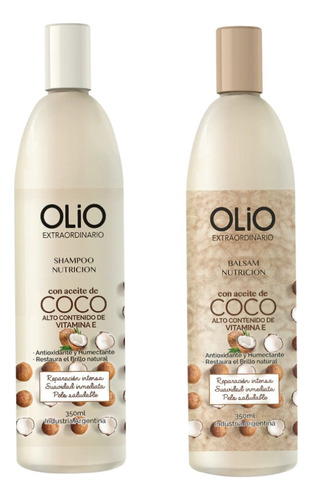 Shampoo + Acondicionador Olio Extraordinario Aceite De Coco