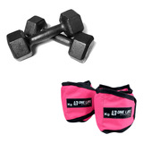 Kit Fitness - Caneleira 4kg + Halter Sextavado Pintado 3kg