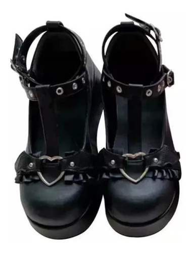 Zapatos Lolita Lazo Negro Gótico Punk