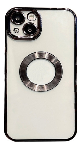 Funda Para iPhone Lujo Chapado Transparente Logo Hole Case