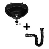 Lavatório Plástico 3,8l + Sifão Universal Preto Lavabo Astra