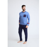 Beckil Cod3126 Pijama Algodón Jersey Hombre Clasico Bolsillo