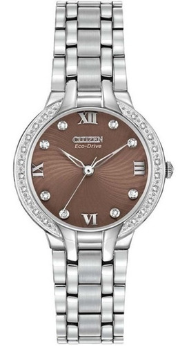 Reloj Citizen 60418 Em0120-58x Mujer Acero Con 28 Diamantes 