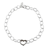 Pulsera Roxana Corazón Plata Fina 925